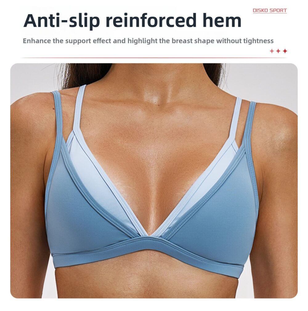 2-in-1 Contrast Nude-Feel Support Yoga Bra Custom Available