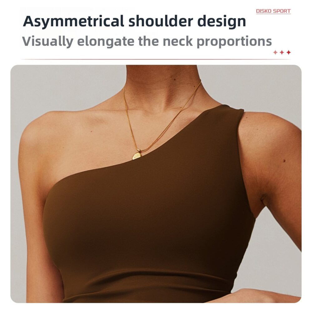 One-Shoulder Cloud-Feel Sculpting Yoga Tank Custom Available