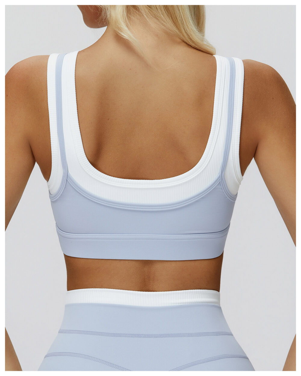 详情-32 2-in-1 Contrast Ribbed High-Support Yoga Bra Custom Available
