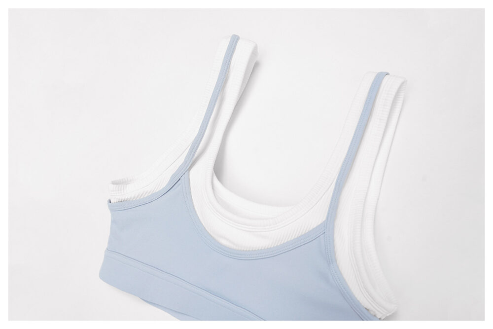 详情-63 2-in-1 Contrast Ribbed High-Support Yoga Bra Custom Available
