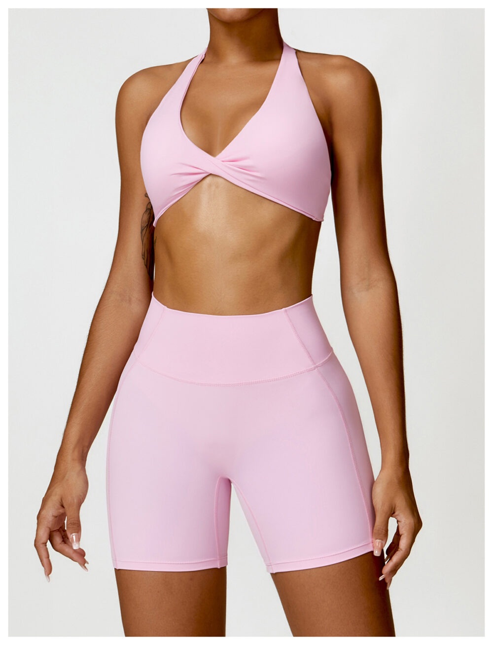 详情-28 Cloud-Feel Halter Deep-V Sculpted Back Sports Bra Custom Available