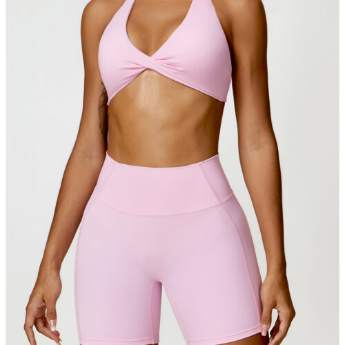 详情-28 Cloud-Feel Halter Deep-V Sculpted Back Sports Bra Custom Available