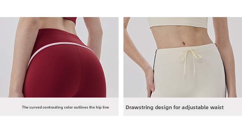Color-Contrast Instant-Cool 8-Point Flared Yoga Set Custom Available