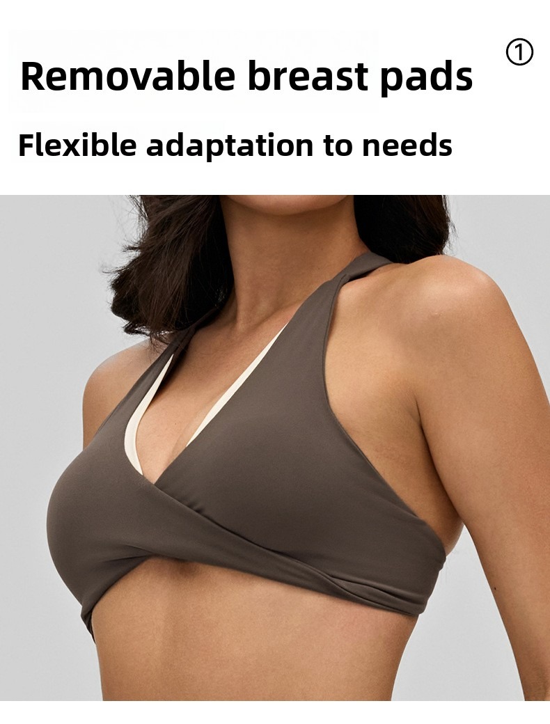 Contrast Backless Cooling Nude-Feel Yoga 2-Piece Set Custom Available
