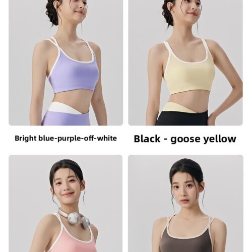 Seamless Color-Block Nude-Feel Yoga Set Custom Available