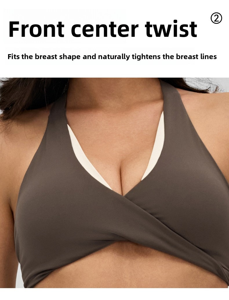 Contrast Backless Cooling Nude-Feel Yoga 2-Piece Set Custom Available