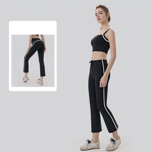 Color-Contrast Instant-Cool 8-Point Flared Yoga Set Custom Available