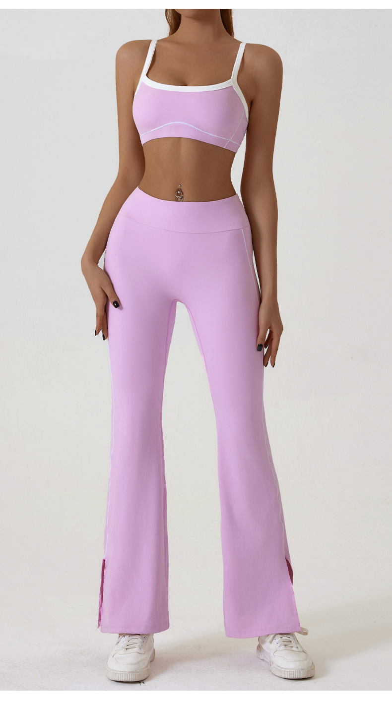 High-Elastic Color-Block Yoga Set Custom Available