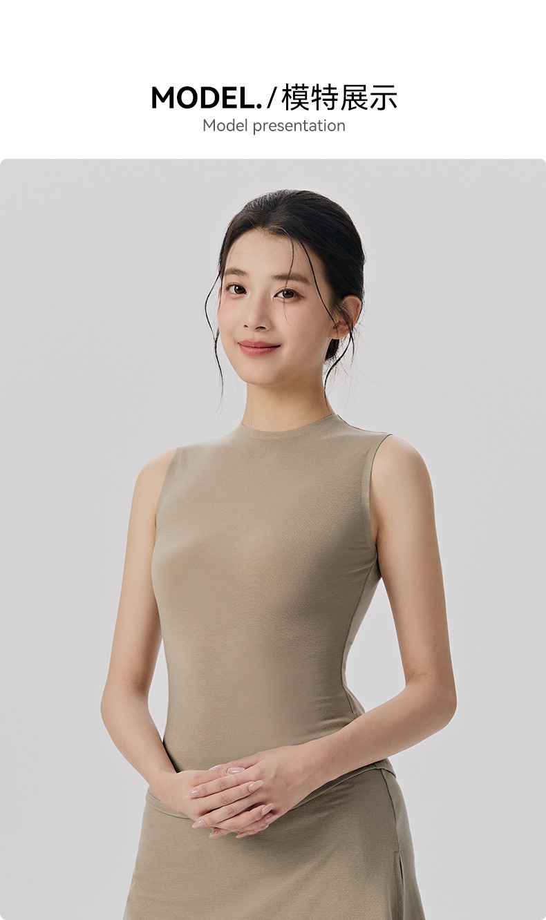 详情-18 Apricot Lyocell Sleeveless Tennis Skort Set Custom Available