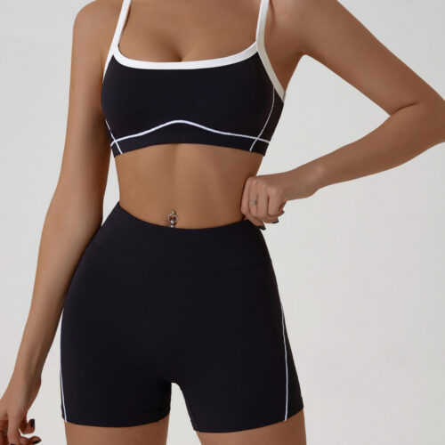 详情-23 High-Elastic Color-Block Yoga Set Custom Available