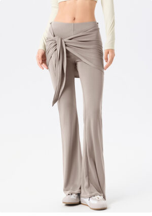 详情-25 High-Waisted Flared Yoga Pants with Detachable Layer Custom Available