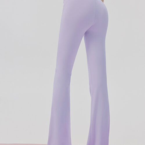 详情-27 High-Waisted Tie-Waist Flared Yoga Pants Custom Available