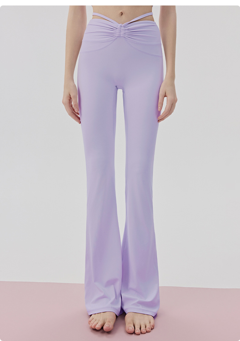 High-Waisted Tie-Waist Flared Yoga Pants Custom Available