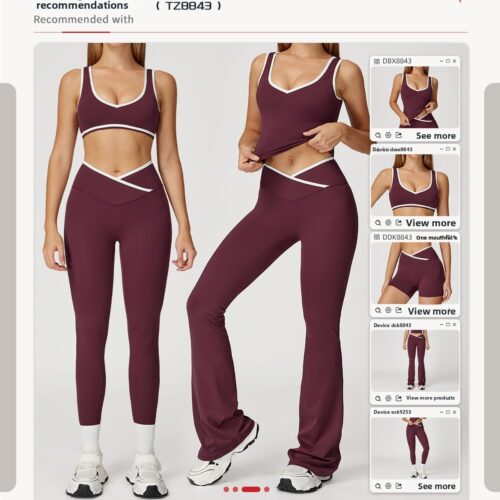 Crisscross High Waist Buttery Soft Sports Bra Wide Leg Pants Yoga Set, Customizable