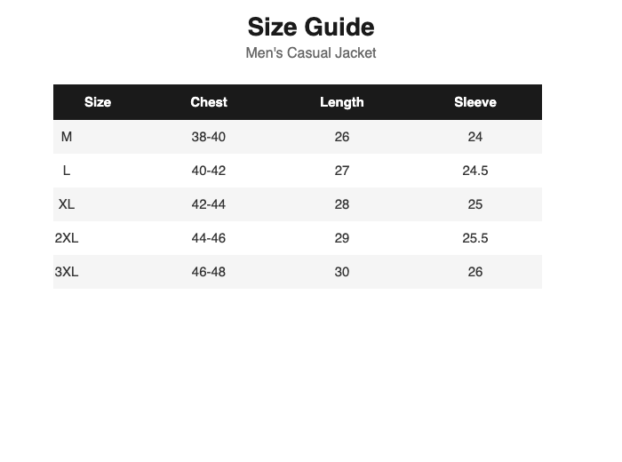 Size Guide