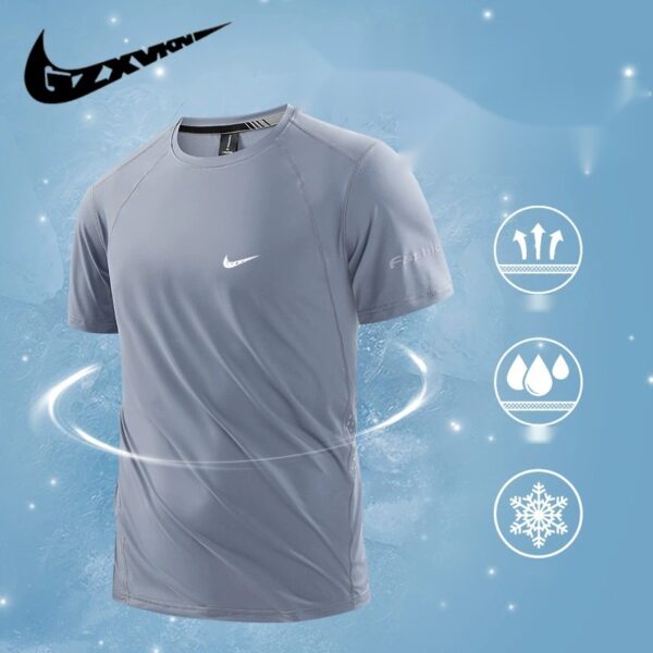 Men's T-Shirt Ice Silk Quick-Dry Breathable Summer 8818