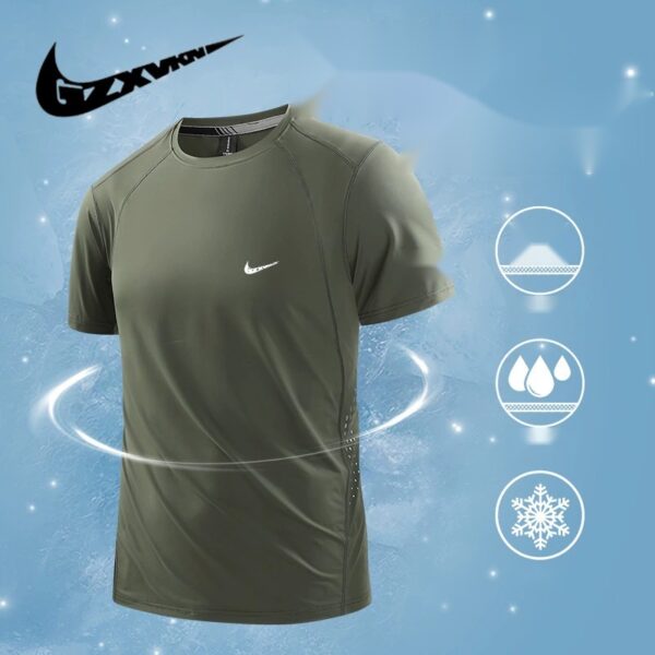 Men's T-Shirt Ice Silk Quick-Dry Breathable Summer 8818