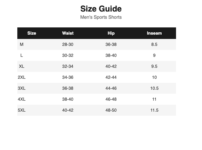 Size Guide