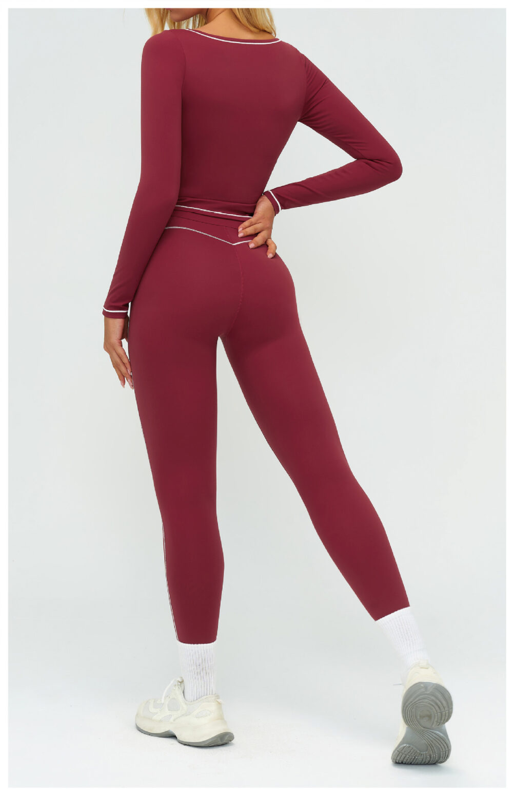 详情-117 High Waisted Tummy Control Tank Top Capri Pants Set, Customizable