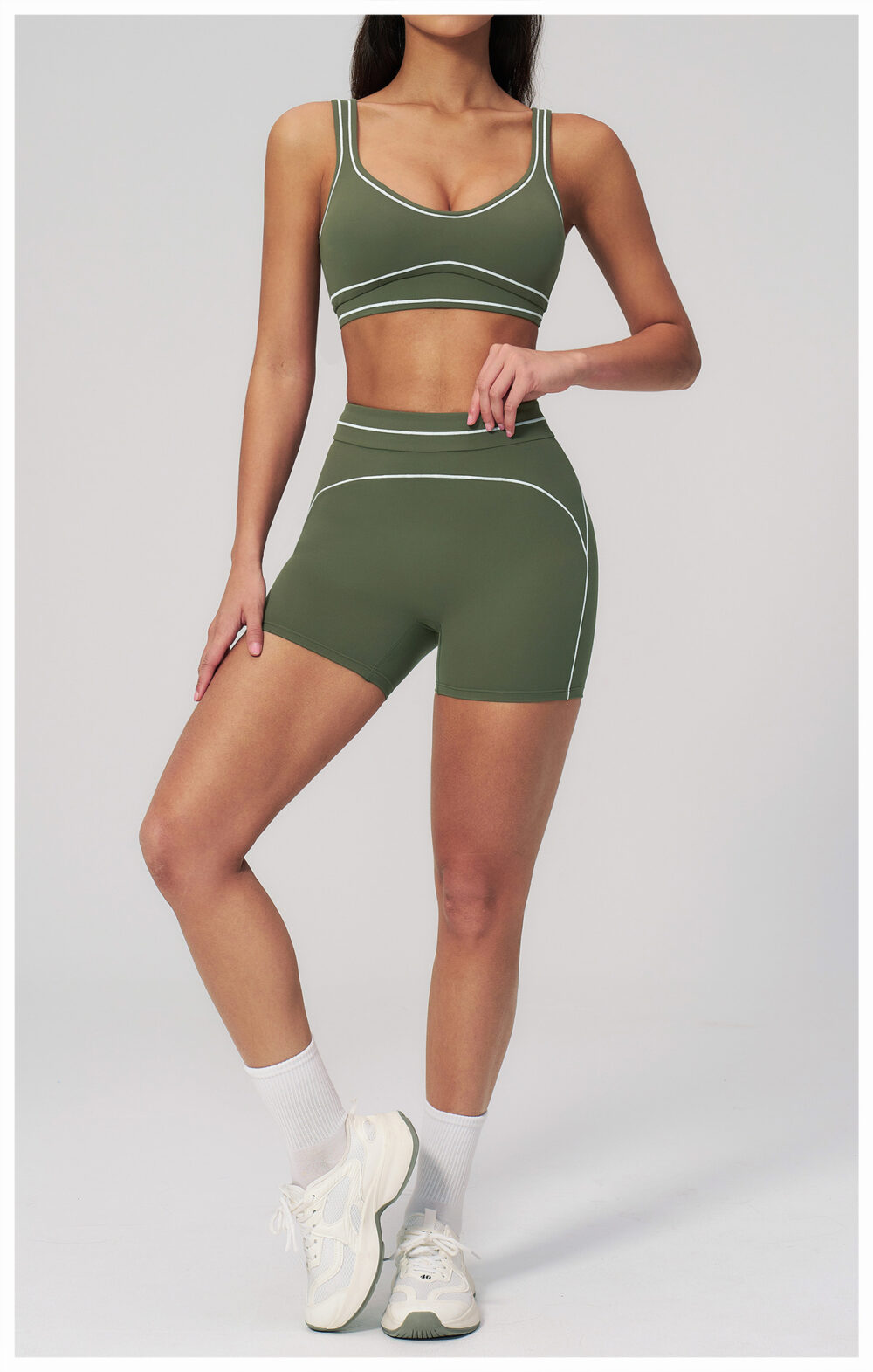 详情-36 High Waisted Tummy Control Tank Top Biker Shorts Set, Customizable