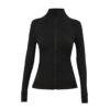 02-3-1.jpg Polka-Dot Stand-Collar Slim Yoga Jacket – Quick-Dry Zip-Up Long-Sleeve Active Jacket OEM Wholesale