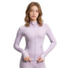 04-1.jpg Peach-Bum Panel Stand-Collar Yoga Jacket – Pockets High-Stretch Slim Activewear Cardigan (MTWTP03) OEM Wholesale