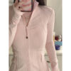 04-2-1.jpg Stand-Collar Gold-Zip Slim Yoga Jacket – High-Stretch Long-Sleeve Shaping Activewear Cardigan OEM Wholesale