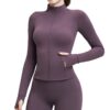 04-4-1.jpg Stand-Collar Zip Pocket Yoga Jacket – Quick-Dry Long-Sleeve Cross-Border Active Jacket with Thumbholes (KN-WX82) OEM Wholesale
