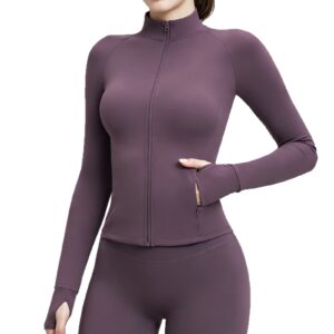 04-4-1.jpg Stand-Collar Zip Pocket Yoga Jacket – Quick-Dry Long-Sleeve Cross-Border Active Jacket with Thumbholes (KN-WX82) OEM Wholesale