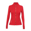 09-1.jpg Polka-Dot Stand-Collar Slim Yoga Jacket – Quick-Dry Zip-Up Long-Sleeve Active Jacket OEM Wholesale