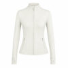 10-1.jpg Polka-Dot Stand-Collar Slim Yoga Jacket – Quick-Dry Zip-Up Long-Sleeve Active Jacket OEM Wholesale