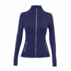 15-2-1.jpg Polka-Dot Stand-Collar Slim Yoga Jacket – Quick-Dry Zip-Up Long-Sleeve Active Jacket OEM Wholesale