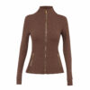 17-1.jpg Polka-Dot Stand-Collar Slim Yoga Jacket – Quick-Dry Zip-Up Long-Sleeve Active Jacket OEM Wholesale