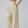 c00-2-1.jpg High-Waist Straight-Leg Yoga Pants – Draped Relaxed Fit Long Pants with Pockets OEM Wholesale