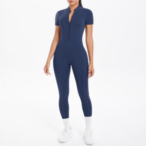 c01-11-1.jpg Zipper Yoga Bodysuit One-Piece with Padded Bra – Open-Collar Backless Fitness Jumpsuit (6698) OEM Wholesale