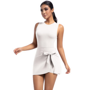 c01-15-1.jpg Tennis Skirt Bodysuit One-Piece – Cool-Touch Backless Slimming Dress with Built-in Shorts (6672) OEM Wholesale