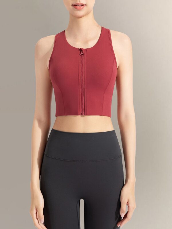 c01-17-1.jpg Front-Zip High-Support Sports Bra – Anti-Bacterial Quick-Dry Running Yoga Vest with Padded Cups (No.319) OEM Wholesale