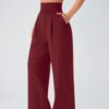 c01-6-1.jpg High-Waist Straight-Leg Yoga Pants – Draped Relaxed Fit Long Pants with Pockets OEM Wholesale