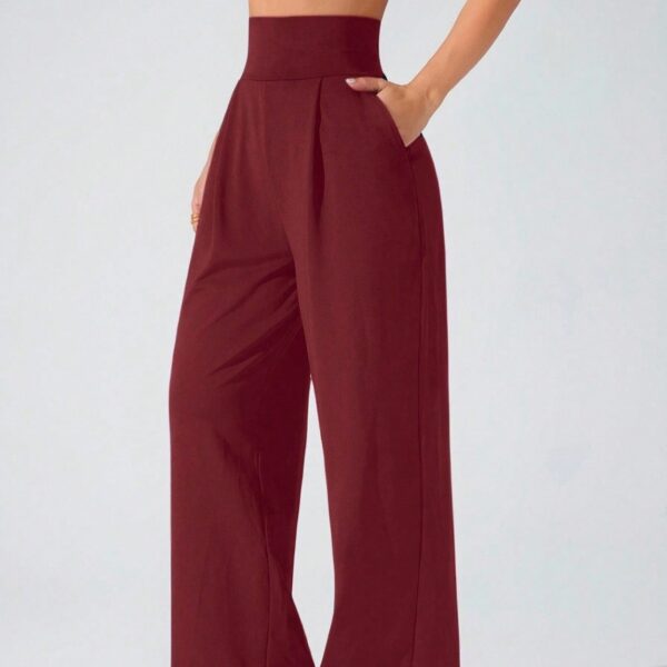 c01-6-1.jpg High-Waist Straight-Leg Yoga Pants – Draped Relaxed Fit Long Pants with Pockets OEM Wholesale