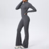 c02-6-1.jpg Naked-Feel Zipper Long-Sleeve Yoga Bodysuit Jumpsuit – Wide-Leg Flared One-Piece Gym Suit OEM Wholesale