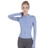 High-Stretch Waist-Defining Zip Yoga Cardigan – Half-Colar Long-Sleeve Slim Outerwear (0560) OEM Wholesale