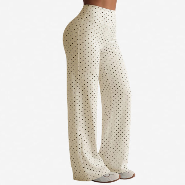 c05-10-1.jpg Polka Dot Wide-Leg Yoga Pants – High-Waist Tummy-Control Flare Pants with Pockets OEM Wholesale