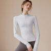 c05-21-1.jpg Slim-Fit Zip-Up Yoga Jacket – High-Stretch Long-Sleeve Waist-Tie Workout Cardigan (0556) OEM Wholesale