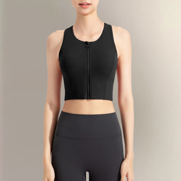 c05-23-1.jpg Front-Zip High-Support Sports Bra – Anti-Bacterial Quick-Dry Running Yoga Vest with Padded Cups (No.319) OEM Wholesale