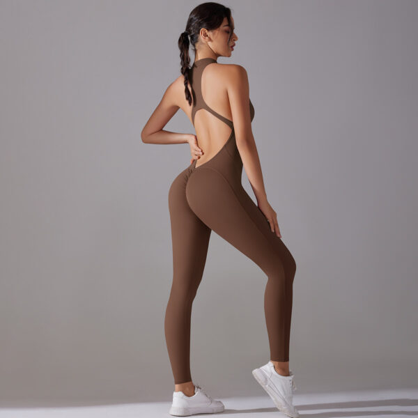 c06-19-1.jpg Zipper Shaping Yoga Bodysuit One-Piece – Tummy-Control Cutout Backless Long-Leg Suit (6661) OEM Wholesale