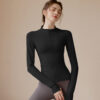 c06-21-1.jpg Slim-Fit Zip-Up Yoga Jacket – High-Stretch Long-Sleeve Waist-Tie Workout Cardigan (0556) OEM Wholesale