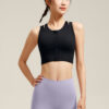 c07-21-1.jpg Front-Zip Long-Line Shaping Yoga Vest – High-Stretch Compression Sports Bra Top with Padded Cups OEM Wholesale