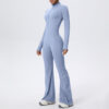 c08-10-1.jpg Naked-Feel Zipper Long-Sleeve Yoga Bodysuit Jumpsuit – Wide-Leg Flared One-Piece Gym Suit OEM Wholesale