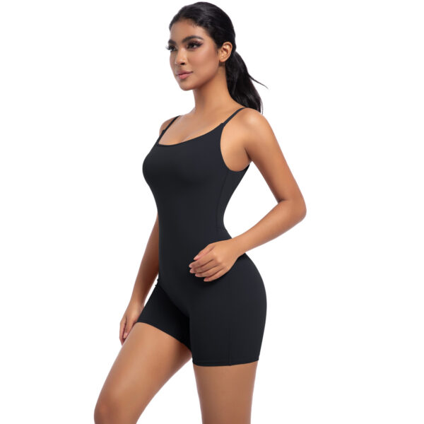 c08-16-1.jpg Naked-Feel Strap Yoga Bodysuit – Short-Sleeve Stripe Dance Fitness One-Piece (6673) OEM Wholesale