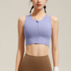 c08-23-1.jpg Front-Zip Long-Line Shaping Yoga Vest – High-Stretch Compression Sports Bra Top with Padded Cups OEM Wholesale